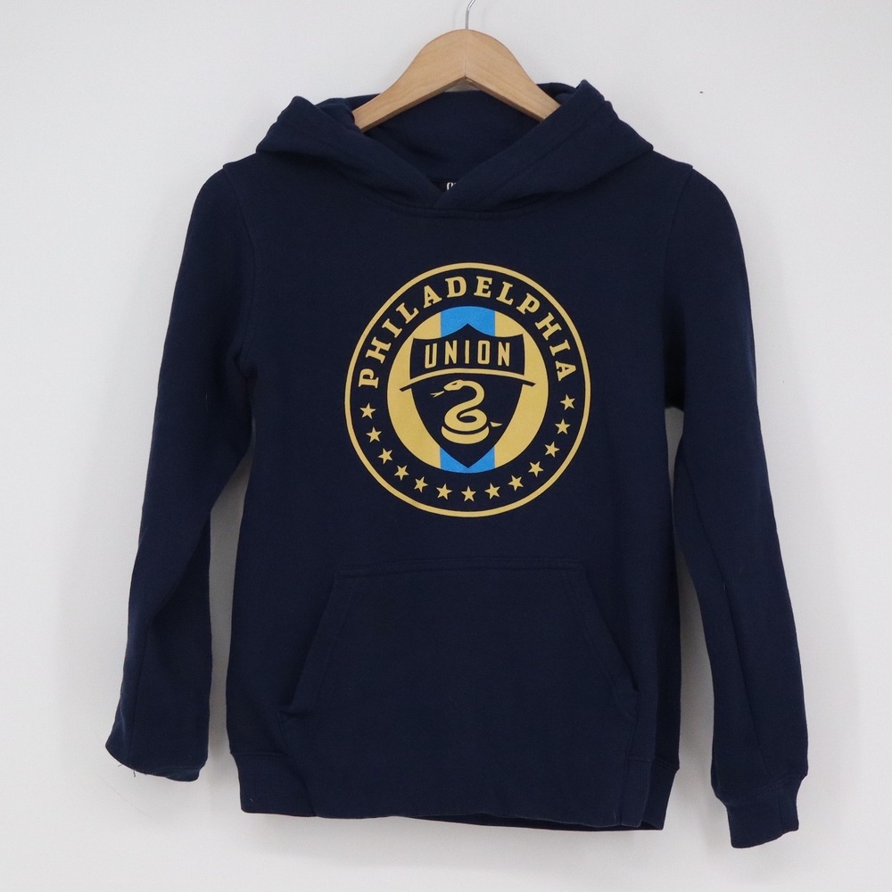 Outerstuff Philadelphia Union MLS Youth Hoodie Navy Blue Size M 10/12 Sweatshirt